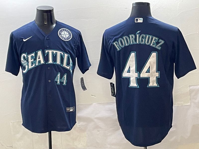 Men Seattle Mariners #44 Rodriguez Drak Blue Game 2025 Nike MLB Jersey style 4